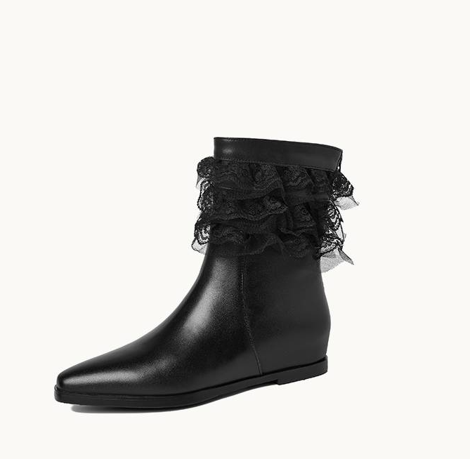 Streetwear Zipper - 2026 Women's Shoes Genuine Leather Ankle