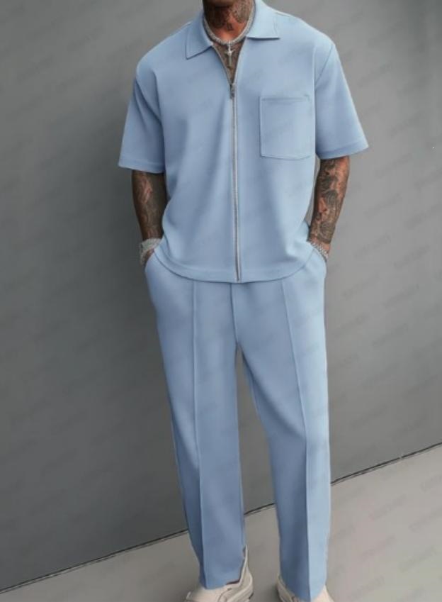 Men 2 Piece Outfits Half Zip P - đánh giá và giá Streetwear Zipper